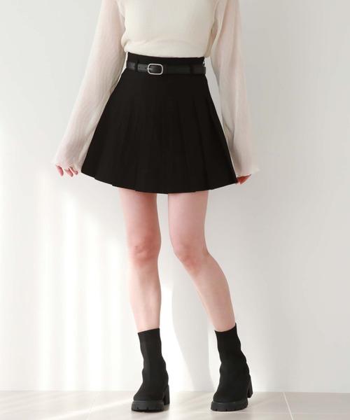 archives(アルシーヴ)の「ハイウエストプリーツミニスカート(スカート・レディース・グレー/アイボリー/ベージュ/ブラック・MEDIUM)」の14枚目の写真