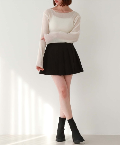 archives(アルシーヴ)の「ハイウエストプリーツミニスカート(スカート・レディース・グレー/アイボリー/ベージュ/ブラック・MEDIUM)」の19枚目の写真