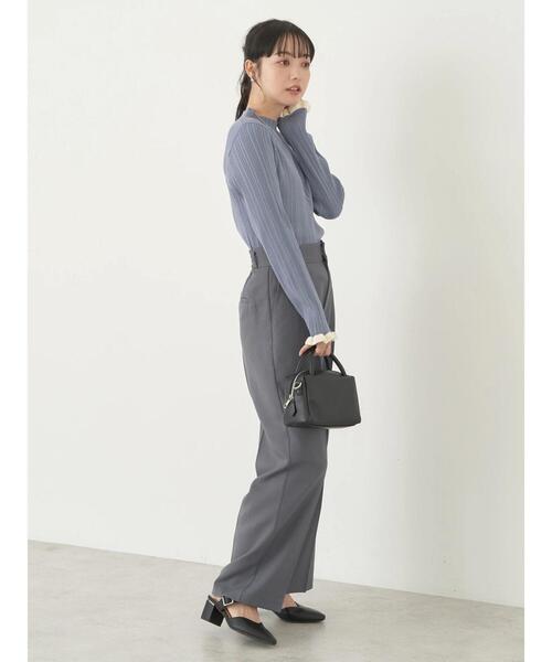 earth music&ecology（アースミュージックアンドエコロジー）の「配色フリルニットプルオーバー（ニット/セーター・レディース・サックスブルー系2/アイボリー/ブラック/ピンクベージュ・S/M）」の22枚目の写真