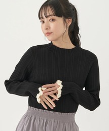 earth music&ecology | 配色フリルニットプルオーバー(ニット/セーター)