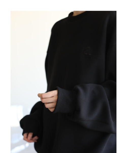 aimoha(アイモハ)の「英文字刺繍ビッグシルエットエアスウェット(スウェット・レディース・ブラック/ライトグレー/ベージュ/ライトグリーン/ネイビー・FREE)」の8枚目の写真