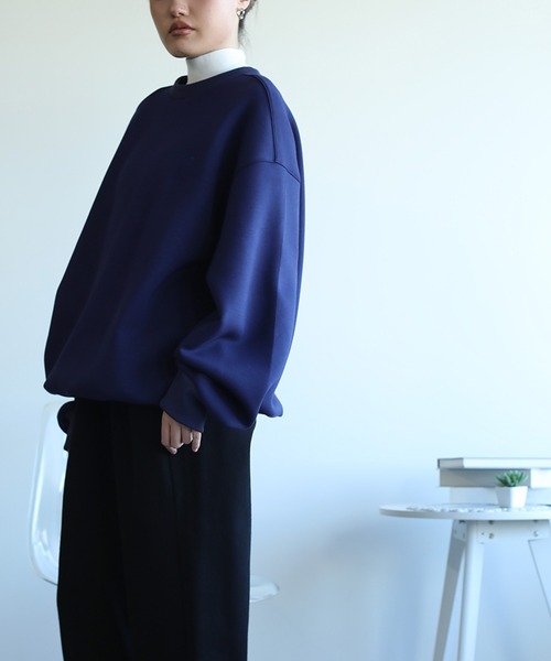 aimoha(アイモハ)の「英文字刺繍ビッグシルエットエアスウェット(スウェット・レディース・ブラック/ライトグレー/ベージュ/ライトグリーン/ネイビー・FREE)」の18枚目の写真