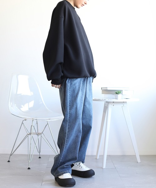 aimoha(アイモハ)の「英文字刺繍ビッグシルエットエアスウェット(スウェット・レディース・ブラック/ライトグレー/ベージュ/ライトグリーン/ネイビー・FREE)」の13枚目の写真