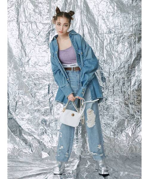 EVRIS（エヴリス）の「SUNNYダブルショルダーBAG（ショルダーバッグ・レディース・ホワイト/シルバー/ゴールド/ピンク/ゴールド系その他・FREE）」の9枚目の写真