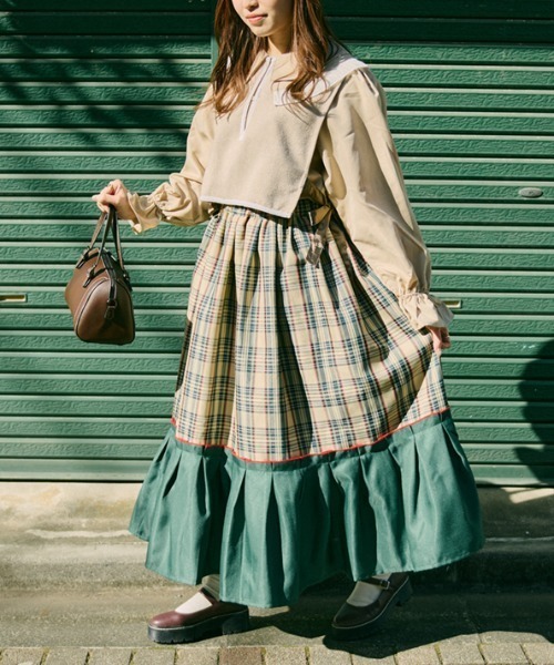 kutir（クティール）の「【クティールとレトロ】セットアップ着用可　サイドリボンアソートベスト（ベスト・レディース・ネイビー/モカ/ダークブルー/ベージュ・FREE）」の15枚目の写真