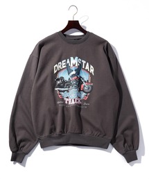 先染め 裏毛 プリント スウェット レディース