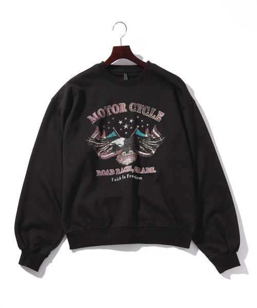 THISIS（ディスイズ）の「先染め 裏毛 プリント スウェット レディース（スウェット・レディース・チャコール/グレー系その他2/ブラック系その他/ブラック/ブラック系その他2/グレー系その他・MEDIUM/LARGE/X-LARGE）」の3枚目の写真