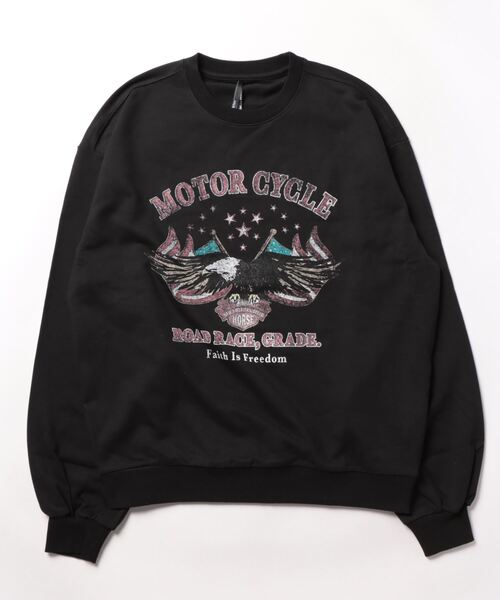 THISIS（ディスイズ）の「先染め 裏毛 プリント スウェット レディース（スウェット・レディース・チャコール/グレー系その他2/ブラック系その他/ブラック/ブラック系その他2/グレー系その他・MEDIUM/LARGE/X-LARGE）」の13枚目の写真