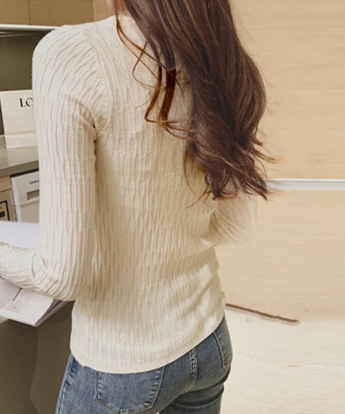 Miniministore（ミニミニストア）の「ニットトップス スクエアネックレディース（ニット/セーター・レディース・アイボリー/ホワイト/ブラック/ブルー・FREE）」の8枚目の写真