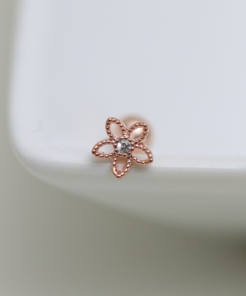 tone(トーン)の「【Peony/ピオニー】/サージカルステンレス316L ビジューフラワースタッドピアス(ピアス(片耳用)・レディース・ピンクゴールド/シルバー/ゴールド・FREE)」の1枚目の写真