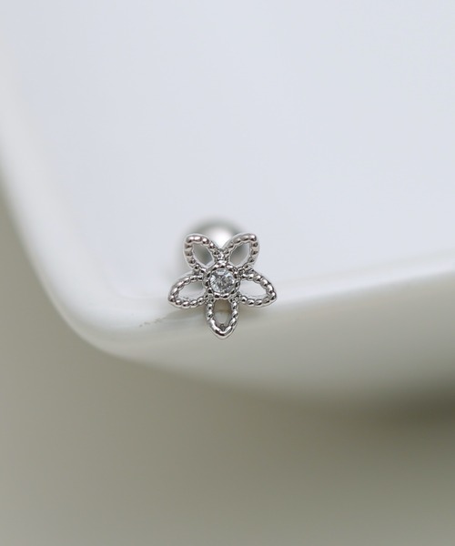 tone(トーン)の「【Peony/ピオニー】/サージカルステンレス316L ビジューフラワースタッドピアス(ピアス(片耳用)・レディース・ピンクゴールド/シルバー/ゴールド・FREE)」の5枚目の写真