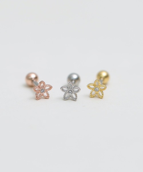 tone(トーン)の「【Peony/ピオニー】/サージカルステンレス316L ビジューフラワースタッドピアス(ピアス(片耳用)・レディース・ピンクゴールド/シルバー/ゴールド・FREE)」の9枚目の写真