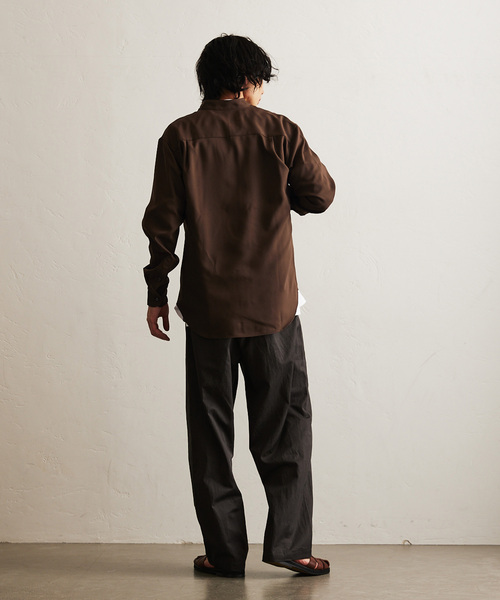 417 EDIFICE(フォーワンセブンエディフィス)の「アムンゼンバンドカラーシャツ(シャツ/ブラウス・メンズ・ネイビー/ライトグレー/ホワイト/ブラウン・SMALL/MEDIUM/LARGE)」の10枚目の写真