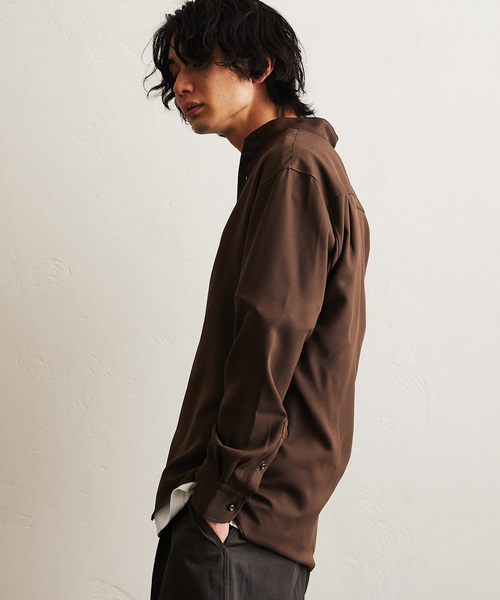 417 EDIFICE(フォーワンセブンエディフィス)の「アムンゼンバンドカラーシャツ(シャツ/ブラウス・メンズ・ネイビー/ライトグレー/ホワイト/ブラウン・SMALL/MEDIUM/LARGE)」の6枚目の写真