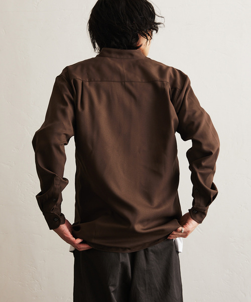 417 EDIFICE(フォーワンセブンエディフィス)の「アムンゼンバンドカラーシャツ(シャツ/ブラウス・メンズ・ネイビー/ライトグレー/ホワイト/ブラウン・SMALL/MEDIUM/LARGE)」の5枚目の写真