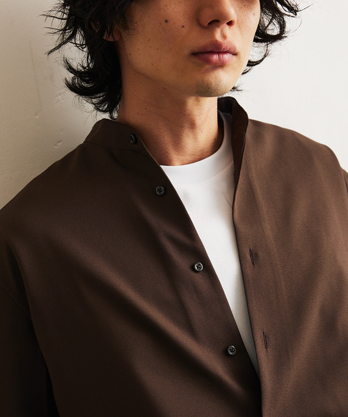 417 EDIFICE(フォーワンセブンエディフィス)の「アムンゼンバンドカラーシャツ(シャツ/ブラウス・メンズ・ネイビー/ライトグレー/ホワイト/ブラウン・SMALL/MEDIUM/LARGE)」の21枚目の写真