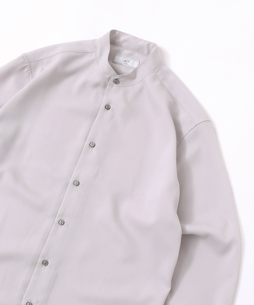 417 EDIFICE(フォーワンセブンエディフィス)の「アムンゼンバンドカラーシャツ(シャツ/ブラウス・メンズ・ネイビー/ライトグレー/ホワイト/ブラウン・SMALL/MEDIUM/LARGE)」の16枚目の写真