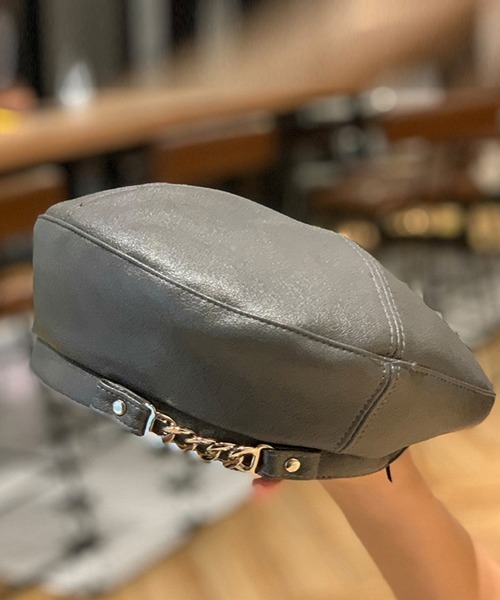 Miniministore(ミニミニストア)の「ベレー帽 帽子 レディース チェーン付き(ハンチング/ベレー帽・レディース・ワインレッド/ダークグレー/ベージュ/ブラック/ライトブラウン/ホワイト・FREE)」の7枚目の写真