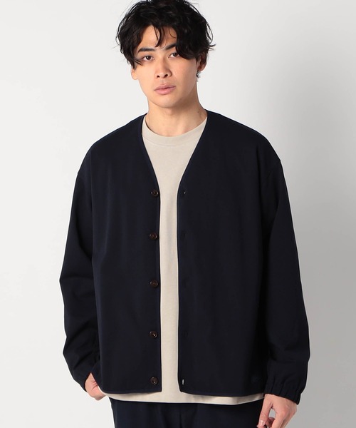 Grand PARK（グランドパーク）の「圧縮マイクロカノコノーカラーブルゾン（ノーカラージャケット・メンズ・ネイビー/ブラック/チャコールグレー・LARGE/MEDIUM）」の3枚目の写真