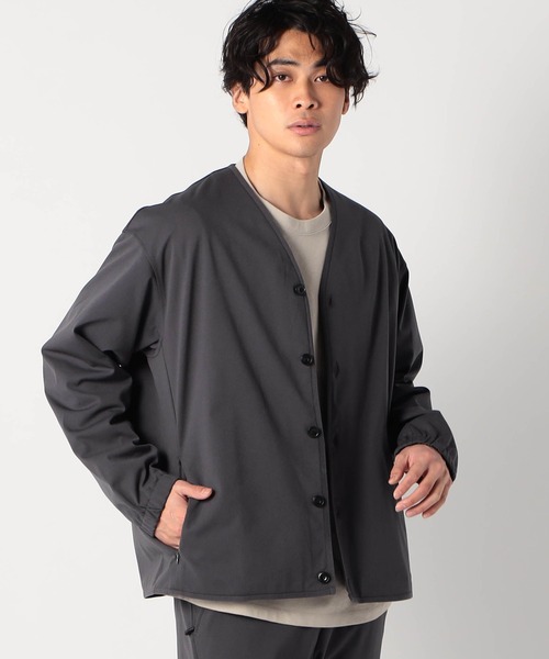 Grand PARK（グランドパーク）の「圧縮マイクロカノコノーカラーブルゾン（ノーカラージャケット・メンズ・ネイビー/ブラック/チャコールグレー・LARGE/MEDIUM）」の2枚目の写真