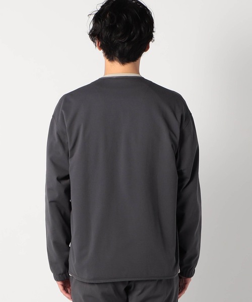 Grand PARK（グランドパーク）の「圧縮マイクロカノコノーカラーブルゾン（ノーカラージャケット・メンズ・ネイビー/ブラック/チャコールグレー・LARGE/MEDIUM）」の8枚目の写真