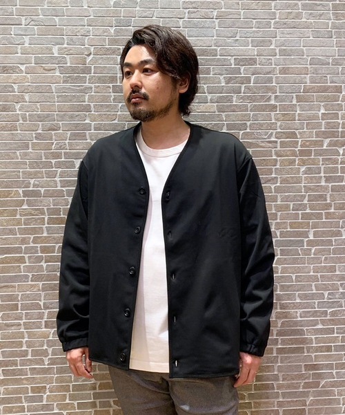 Grand PARK（グランドパーク）の「圧縮マイクロカノコノーカラーブルゾン（ノーカラージャケット・メンズ・ネイビー/ブラック/チャコールグレー・LARGE/MEDIUM）」の16枚目の写真