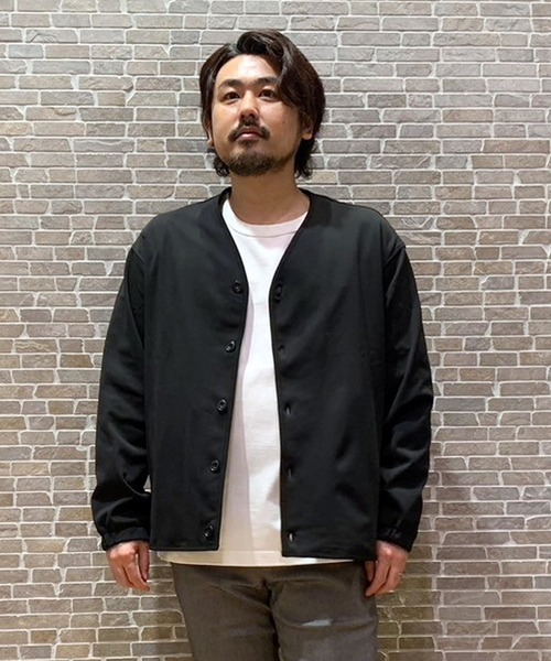 Grand PARK（グランドパーク）の「圧縮マイクロカノコノーカラーブルゾン（ノーカラージャケット・メンズ・ネイビー/ブラック/チャコールグレー・LARGE/MEDIUM）」の17枚目の写真
