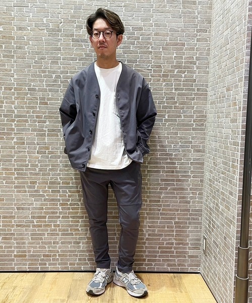 Grand PARK（グランドパーク）の「圧縮マイクロカノコノーカラーブルゾン（ノーカラージャケット・メンズ・ネイビー/ブラック/チャコールグレー・LARGE/MEDIUM）」の21枚目の写真