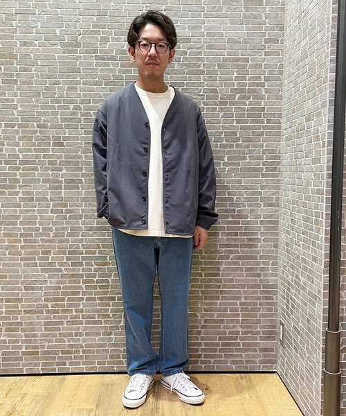 Grand PARK（グランドパーク）の「圧縮マイクロカノコノーカラーブルゾン（ノーカラージャケット・メンズ・ネイビー/ブラック/チャコールグレー・LARGE/MEDIUM）」の22枚目の写真