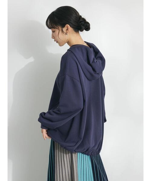 CRAFT STANDARD BOUTIQUE（クラフトスタンダードブティック）の「バックバルーンパーカー（スウェット・レディース・ネイビー/サックスブルー/オフホワイト・FREE）」の9枚目の写真