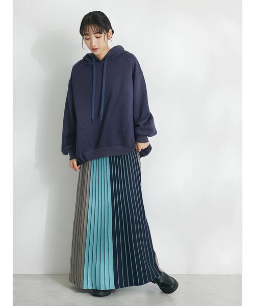 CRAFT STANDARD BOUTIQUE（クラフトスタンダードブティック）の「バックバルーンパーカー（スウェット・レディース・ネイビー/サックスブルー/オフホワイト・FREE）」の15枚目の写真