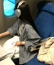 [BELLIDE MADE] カジュアルオーバーフィットチェックシャツ