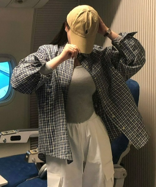 BEIDELLI（ベイデリー）の「[BELLIDE MADE] カジュアルオーバーフィットチェックシャツ（シャツ/ブラウス・レディース・ブラック/ブルー/ブラウン・FREE）」の13枚目の写真