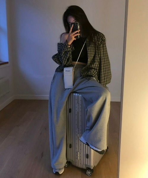 BEIDELLI（ベイデリー）の「[BELLIDE MADE] カジュアルオーバーフィットチェックシャツ（シャツ/ブラウス・レディース・ブラック/ブルー/ブラウン・FREE）」の7枚目の写真