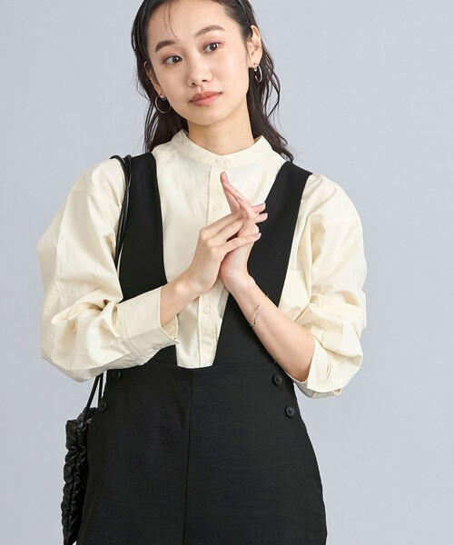 coen（コーエン）の「ソフトタッチブロードバンドカラーシャツ（シャツ/ブラウス・レディース・ライトブルー/クリーム/その他1/その他2/その他3/ホワイト・M/L）」の3枚目の写真