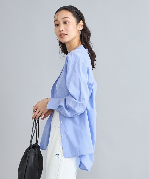 coen（コーエン）の「ソフトタッチブロードバンドカラーシャツ（シャツ/ブラウス・レディース・ライトブルー/クリーム/その他1/その他2/その他3/ホワイト・M/L）」の16枚目の写真