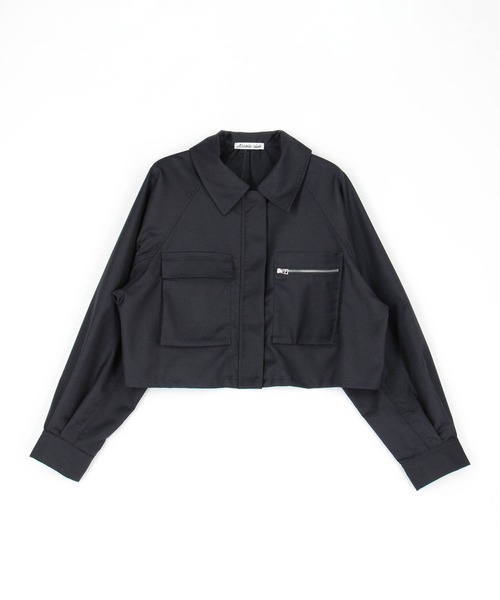 NICOLE CLUB（ニコル　クラブ）の「ラグランショートジャケット（その他アウター・レディース・オフホワイト/グレー/ブラック・MEDIUM）」の8枚目の写真