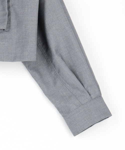 NICOLE CLUB（ニコル　クラブ）の「ラグランショートジャケット（その他アウター・レディース・オフホワイト/グレー/ブラック・MEDIUM）」の12枚目の写真