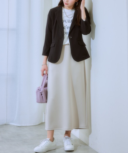 7days Life Styling(セブンデイズライフスタイリング)の「【UVカット】ストレッチダブルクロス7分袖テーラードジャケット (洗濯機OK)(テーラードジャケット・レディース・ネイビー/ライトグレー/ライトベージュ/ブラック・S/M/L/LL)」の16枚目の写真