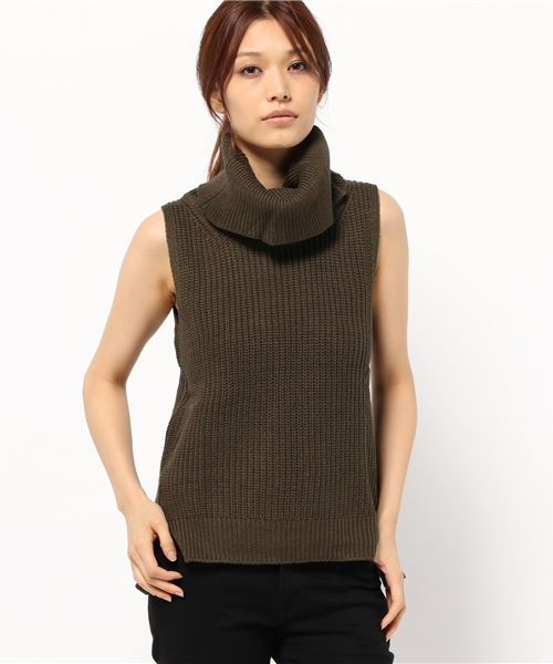 BEAMS LIGHTS Women's(ビームスライツ ウィメンズ)の「BEAMS LIGHTS / タートル片畦ベスト(ニット/セーター・レディース・グレー/ブラウン/ブルー系その他・ONE SIZE)」の3枚目の写真