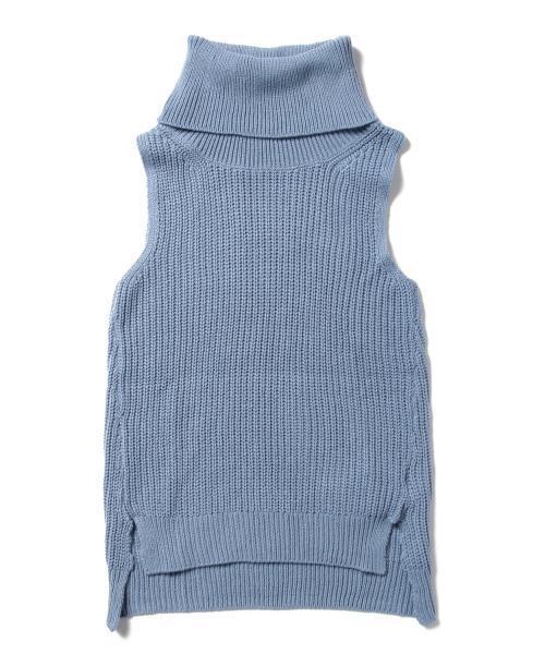 BEAMS LIGHTS Women's(ビームスライツ ウィメンズ)の「BEAMS LIGHTS / タートル片畦ベスト(ニット/セーター・レディース・グレー/ブラウン/ブルー系その他・ONE SIZE)」の6枚目の写真