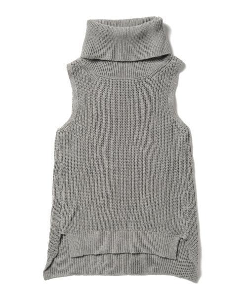 BEAMS LIGHTS Women's(ビームスライツ ウィメンズ)の「BEAMS LIGHTS / タートル片畦ベスト(ニット/セーター・レディース・グレー/ブラウン/ブルー系その他・ONE SIZE)」の7枚目の写真