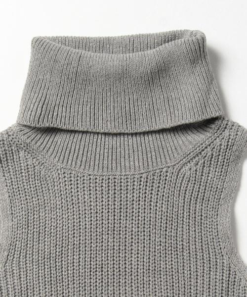 BEAMS LIGHTS Women's(ビームスライツ ウィメンズ)の「BEAMS LIGHTS / タートル片畦ベスト(ニット/セーター・レディース・グレー/ブラウン/ブルー系その他・ONE SIZE)」の8枚目の写真