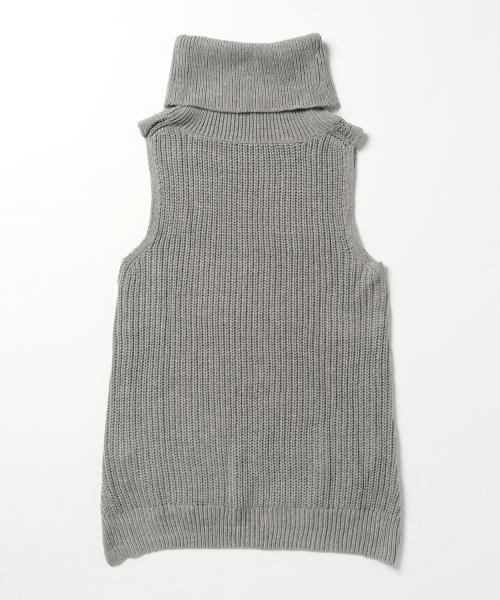 BEAMS LIGHTS Women's(ビームスライツ ウィメンズ)の「BEAMS LIGHTS / タートル片畦ベスト(ニット/セーター・レディース・グレー/ブラウン/ブルー系その他・ONE SIZE)」の10枚目の写真