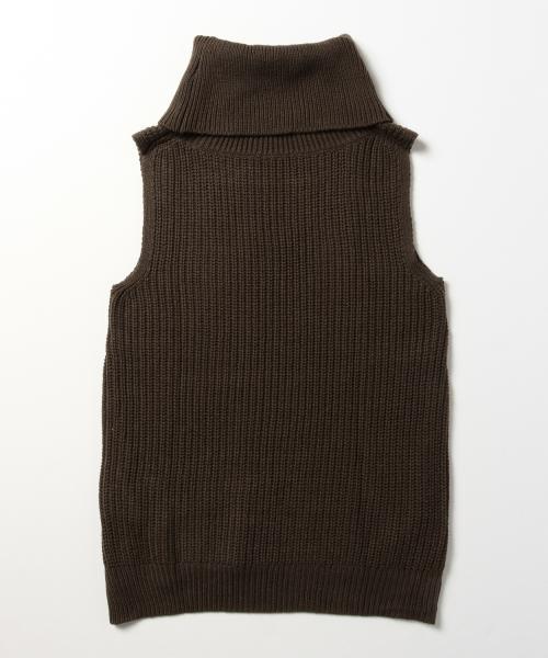 BEAMS LIGHTS Women's(ビームスライツ ウィメンズ)の「BEAMS LIGHTS / タートル片畦ベスト(ニット/セーター・レディース・グレー/ブラウン/ブルー系その他・ONE SIZE)」の18枚目の写真