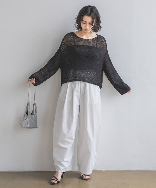 A part by（アパートバイ）の「リネンコンボートプルオーバー長袖（ニット/セーター・レディース・ブラック/イエロー/ライトベージュ/グレー系その他4/ブルー・FREE）」の17枚目の写真