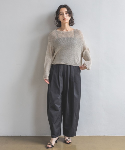 A part by（アパートバイ）の「リネンコンボートプルオーバー長袖（ニット/セーター・レディース・ブラック/イエロー/ライトベージュ/グレー系その他4/ブルー・FREE）」の13枚目の写真