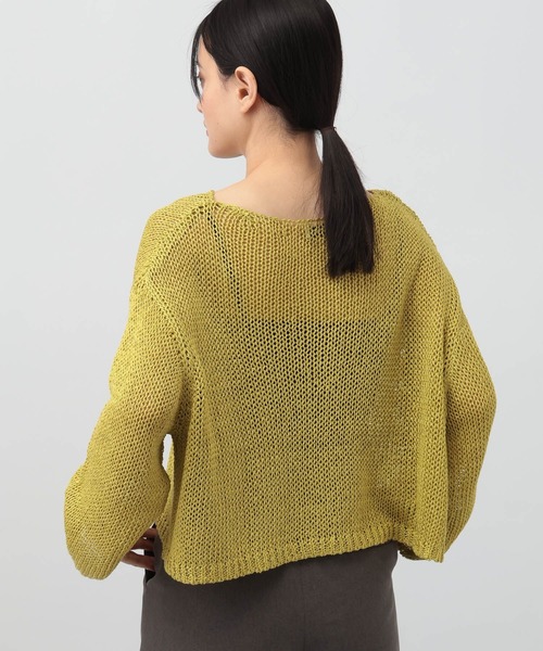 A part by（アパートバイ）の「リネンコンボートプルオーバー長袖（ニット/セーター・レディース・ブラック/イエロー/ライトベージュ/グレー系その他4/ブルー・FREE）」の21枚目の写真