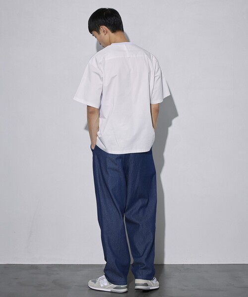 5525Gallery（ゴーゴーニーゴーギャラリー）の「SHIRT FIRSTHAND by 5525gallery/シャツファーストハンド バイ 5525ギャラリー SHFH DOCKING SHORT SLEEVE TEE / リラックスフィットドッキング半袖Tシャツ（Tシャツ/カットソー・メンズ・ホワイト/ブラック・M/L）」の15枚目の写真