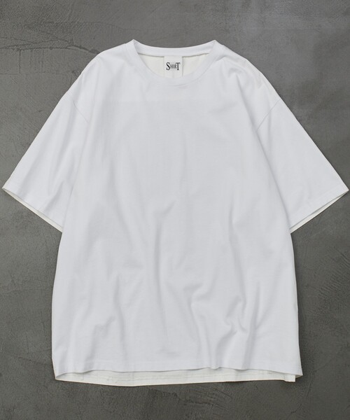 5525Gallery（ゴーゴーニーゴーギャラリー）の「SHIRT FIRSTHAND by 5525gallery/シャツファーストハンド バイ 5525ギャラリー SHFH DOCKING SHORT SLEEVE TEE / リラックスフィットドッキング半袖Tシャツ（Tシャツ/カットソー・メンズ・ホワイト/ブラック・M/L）」の22枚目の写真